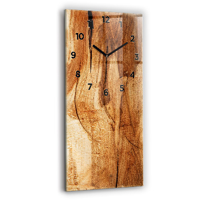 Horloge murale en verre rectangulaire Texture du bois
