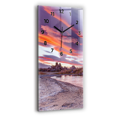 Horloge murale en verre rectangulaire Lever de soleil en Californie