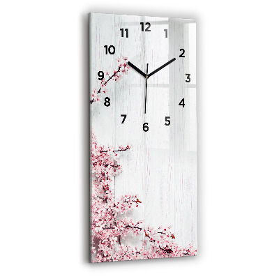 Horloge murale verticale Fleurs de printemps