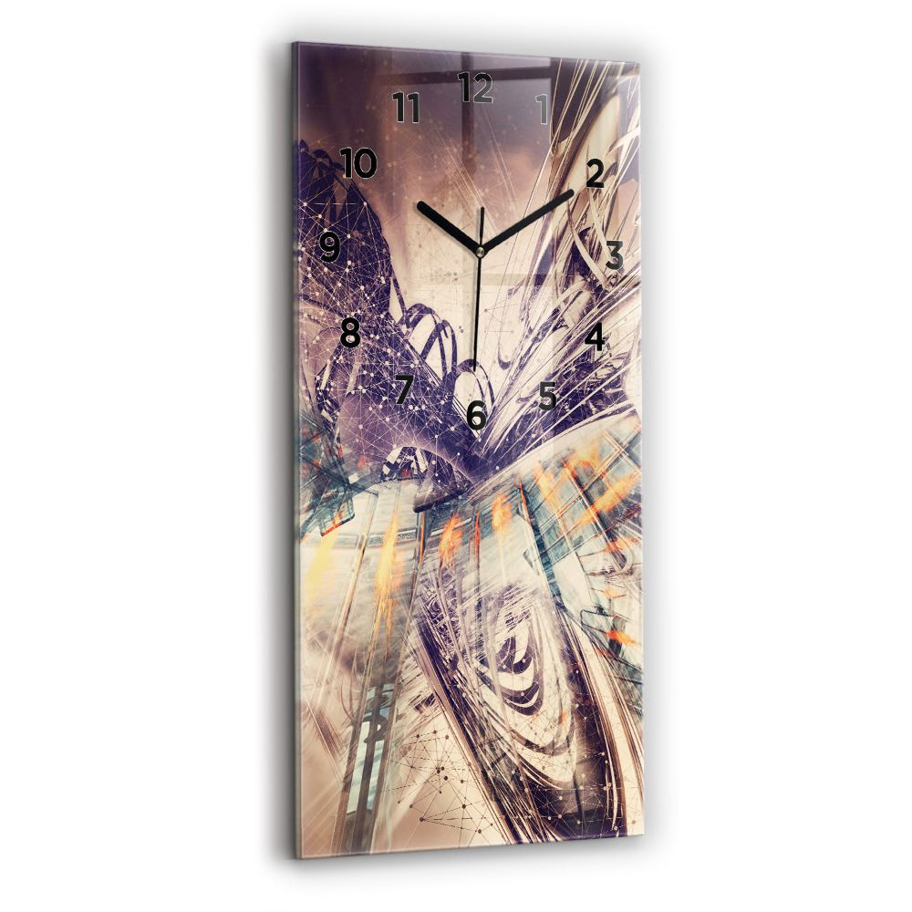 Horloge verticale en verre Mécanisme abstrait