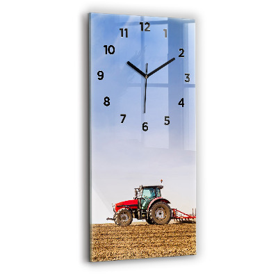Horloge verticale en verre Agriculteur dans un tracteur