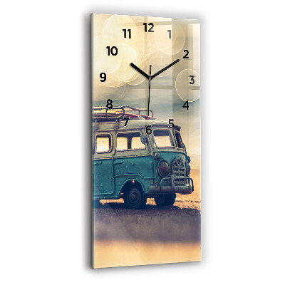 Horloge murale en verre rectangulaire Campeur sur la plage