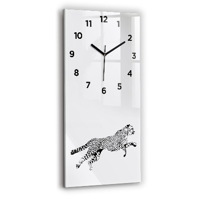 Horloge rectangulaire verticale Silhouette de panthère