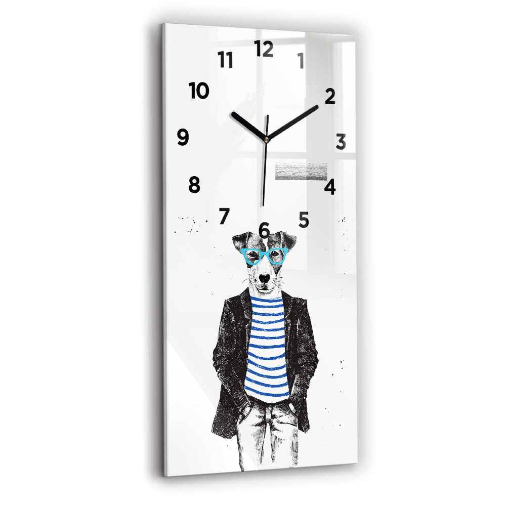Horloge murale verticale Chien dans un corps humain