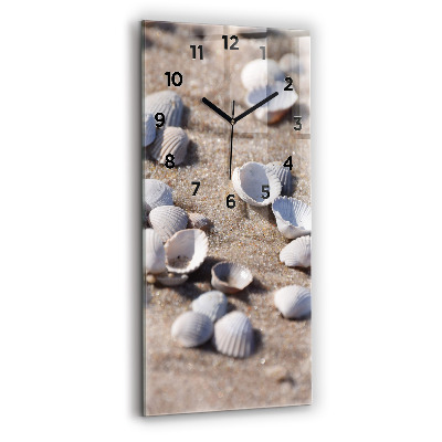 Horloge rectangulaire verticale Coquillages sur la plage