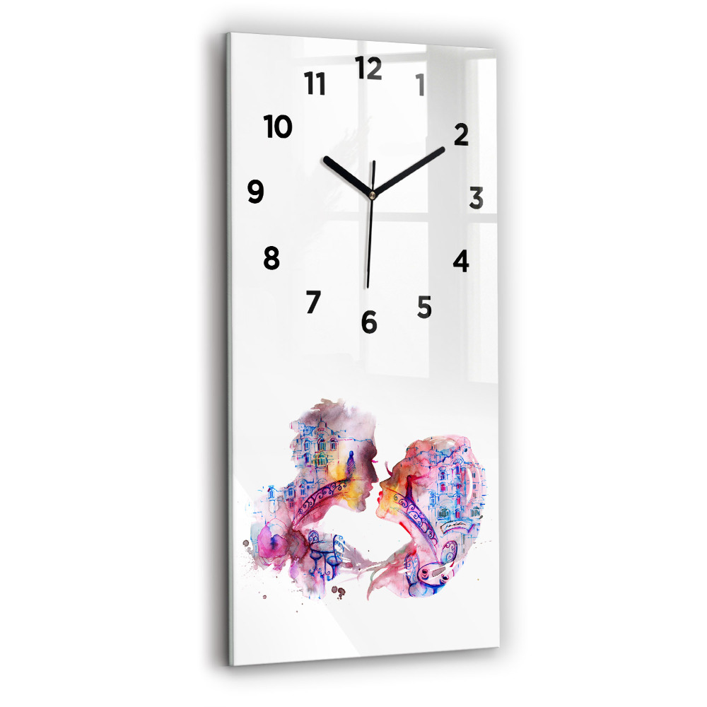 Horloge verticale en verre Deux corps, une âme