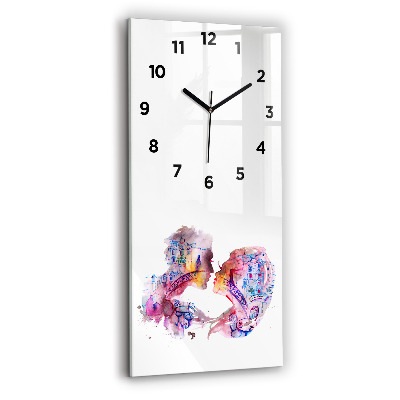 Horloge verticale en verre Deux corps, une âme