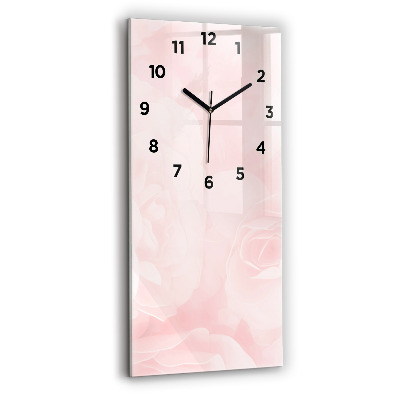 Horloge verticale en verre Roses en fleurs