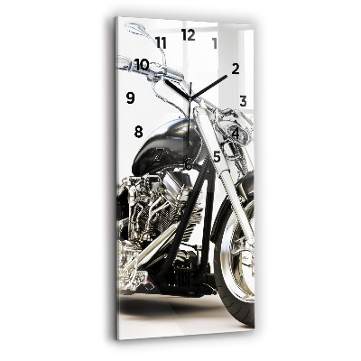 Horloge verticale en verre Moto noire