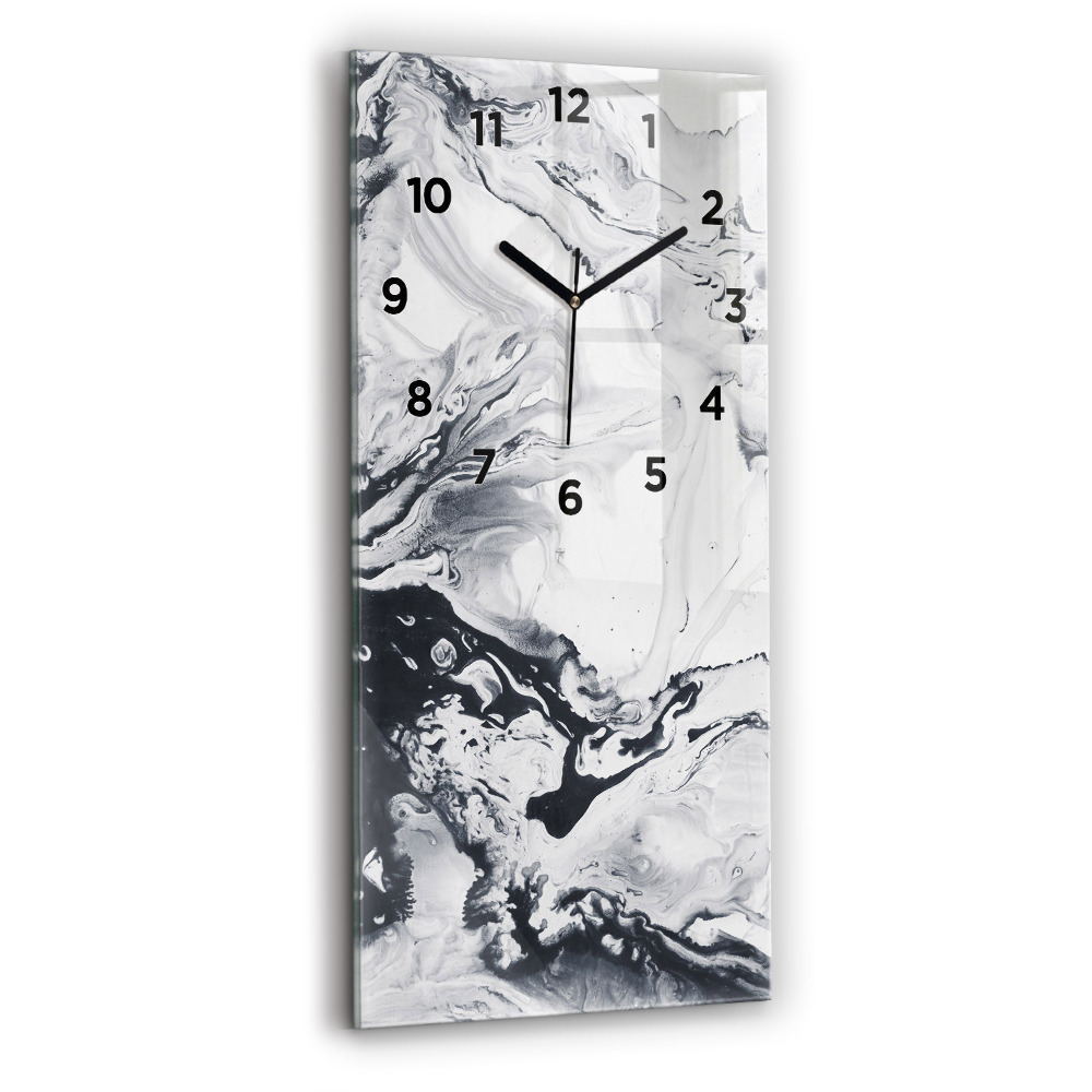 Horloge murale verticale Marbre abstrait à l'encre