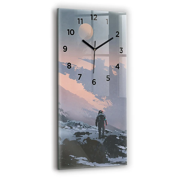 Horloge verticale en verre Astronautes Voie lactée