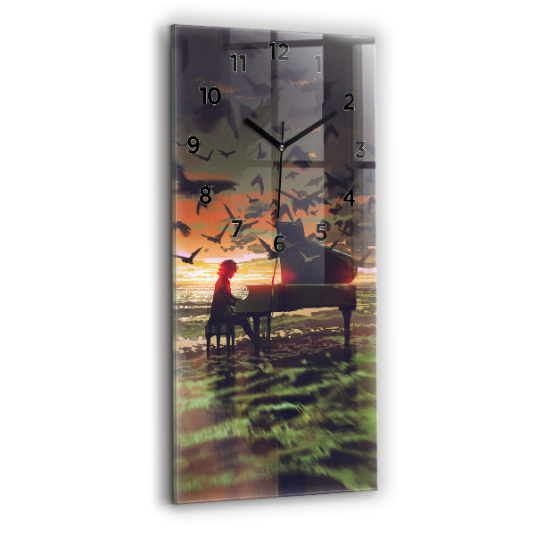 Horloge murale en verre rectangulaire Concert sur la plage