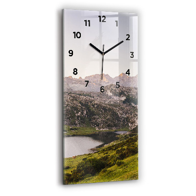 Horloge rectangulaire verticale Lac et montagnes des Pyrénées