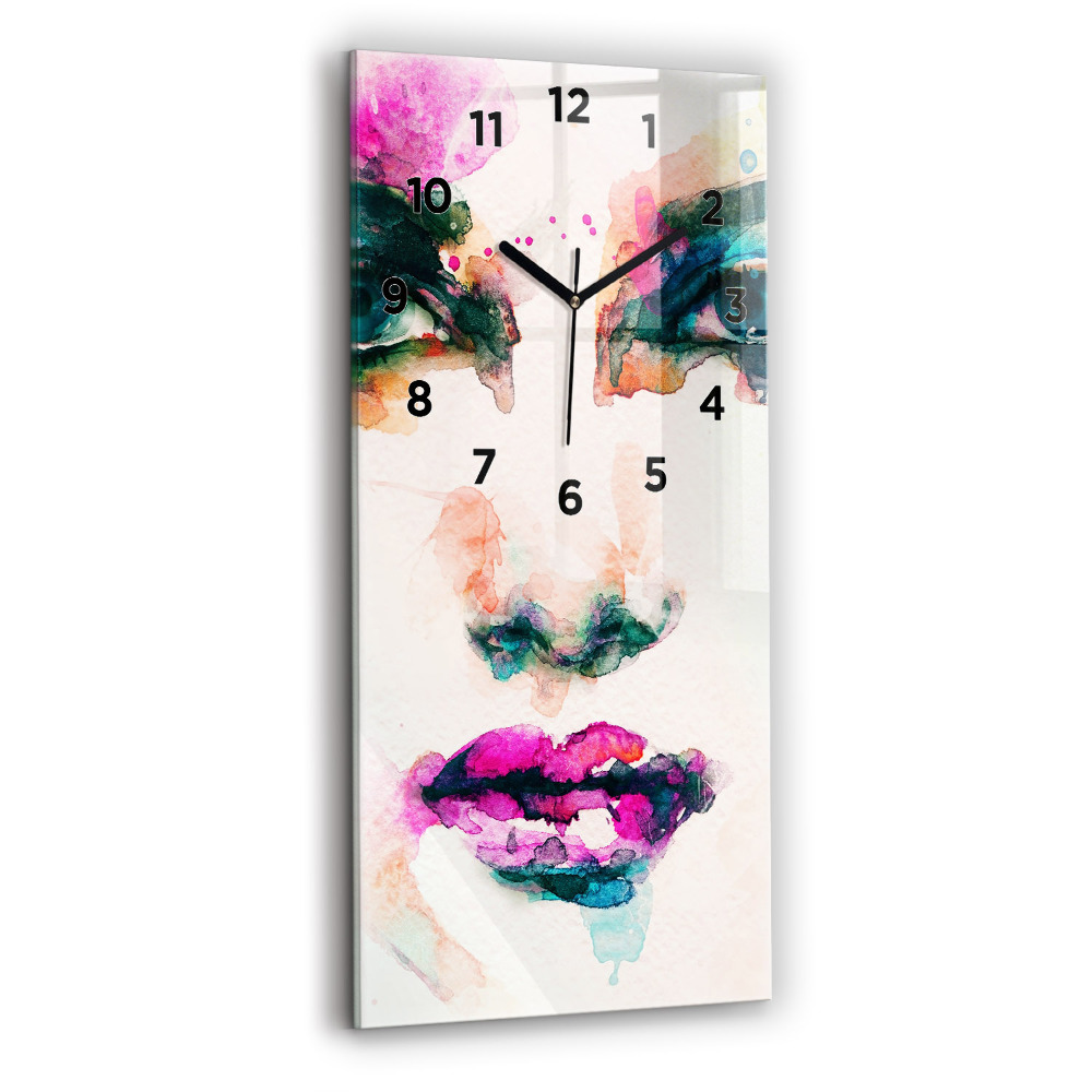 Horloge murale verticale Visage abstrait d'une femme
