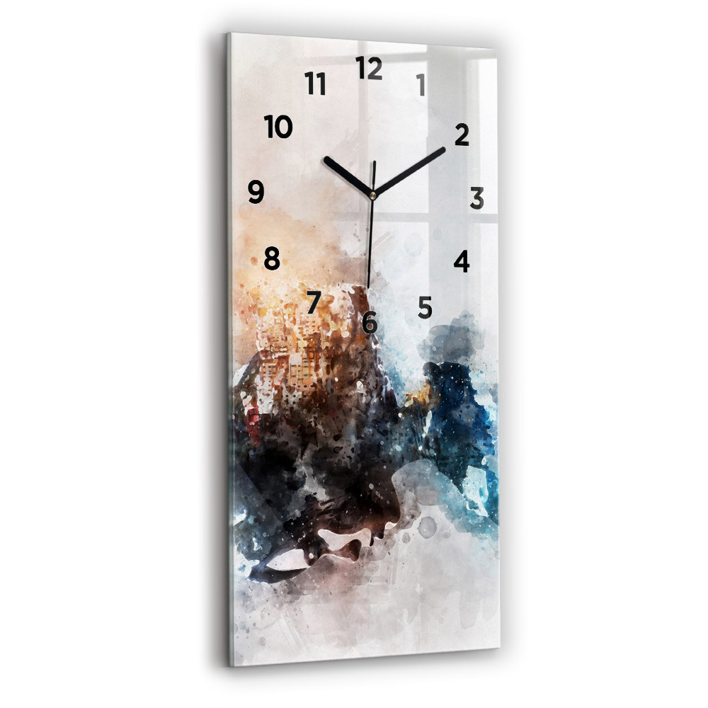 Horloge murale verticale Visages abstraits