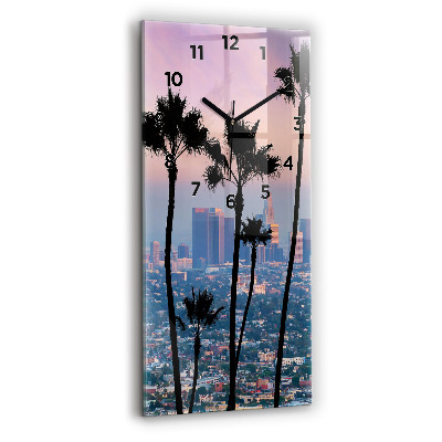 Horloge murale en verre rectangulaire Coucher de soleil à Los Angeles