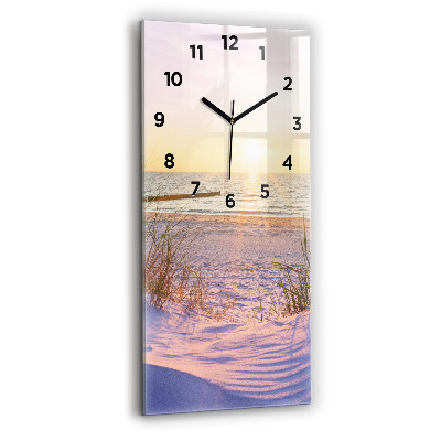 Horloge murale en verre rectangulaire Soleil polonais Mer