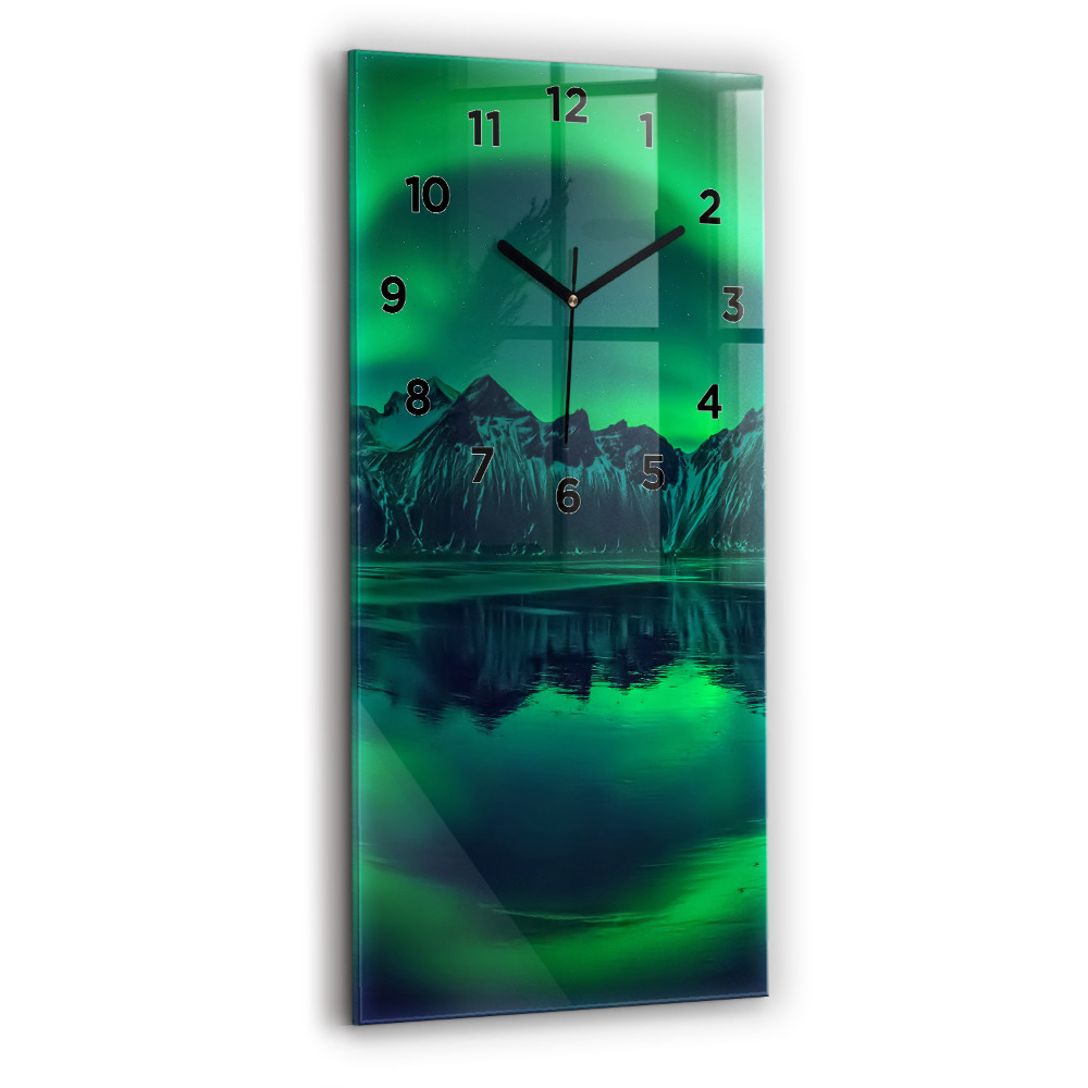 Horloge murale verticale Aurore boréale