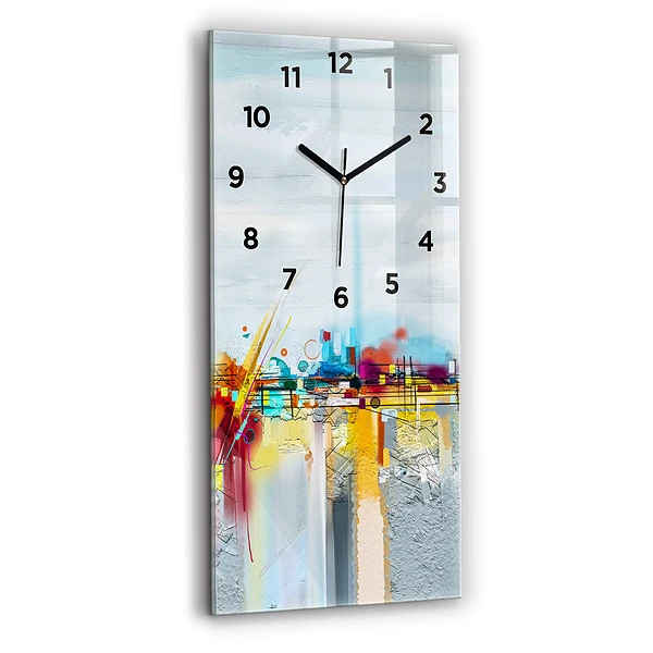Horloge rectangulaire verticale Paysage abstrait à l'huile