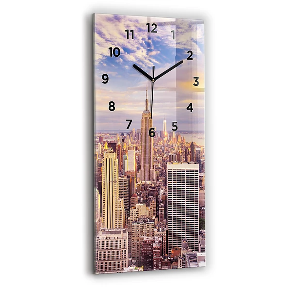 Horloge murale verticale Coucher de soleil à New York