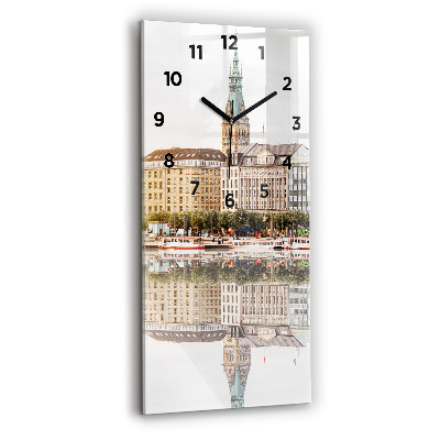 Horloge murale verticale Fleuve Hambourg Allemagne