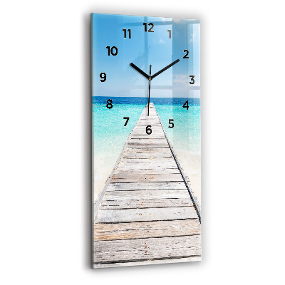 Horloge verticale en verre Île tropicale