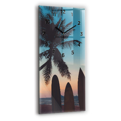 Horloge murale verticale Surf sur la plage
