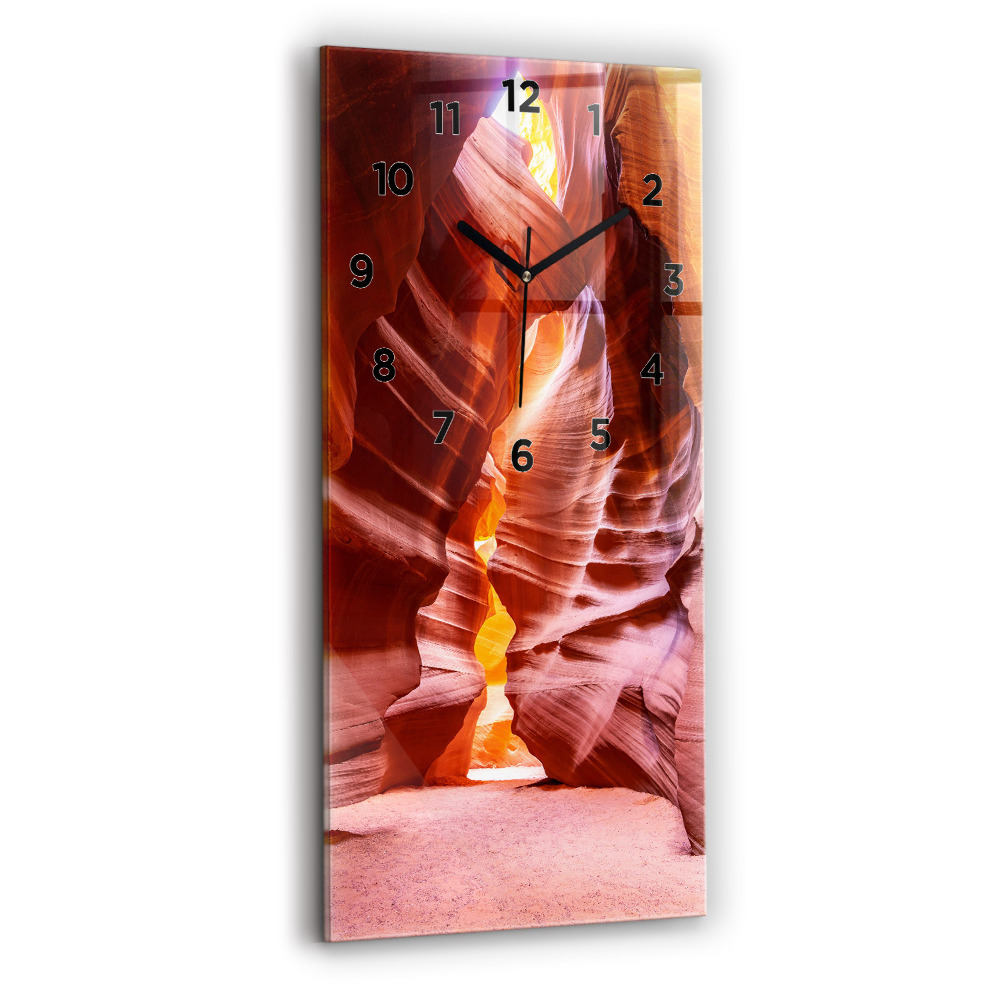 Horloge verticale en verre Canyon de sable