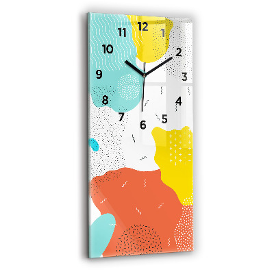 Horloge rectangulaire verticale POP abstraite