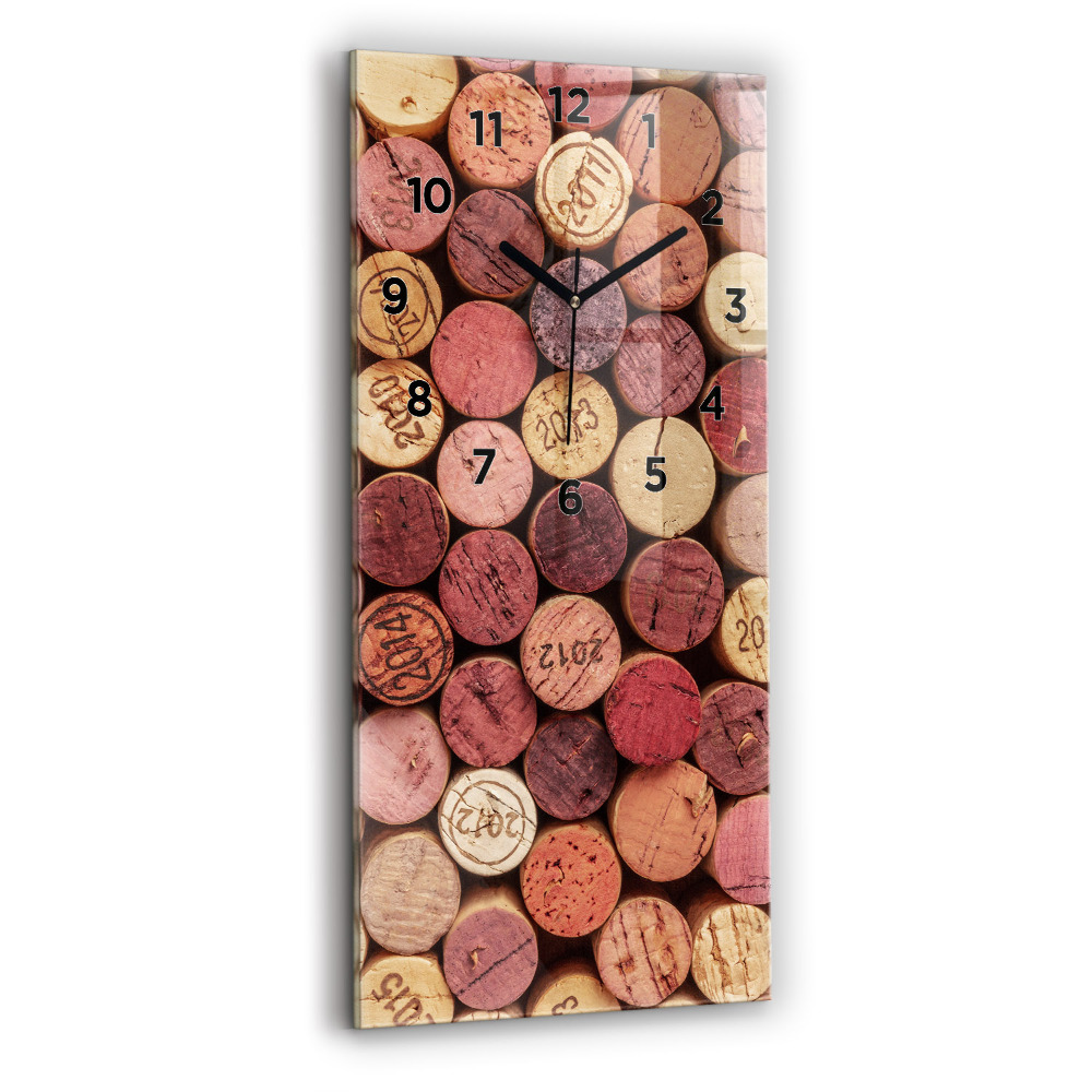 Horloge murale en verre rectangulaire Bouchons de vin