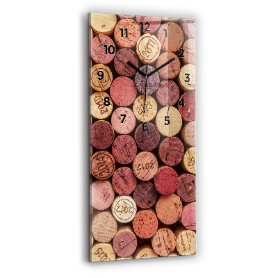 Horloge murale en verre rectangulaire Bouchons de vin