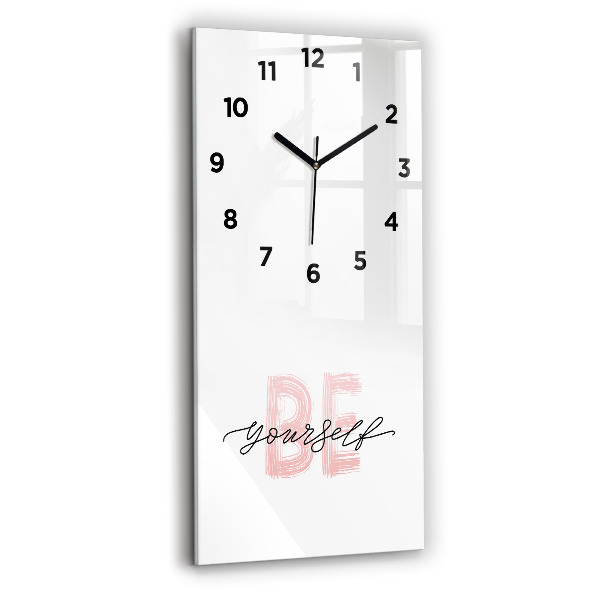 Horloge murale verticale Inscription Be yourself