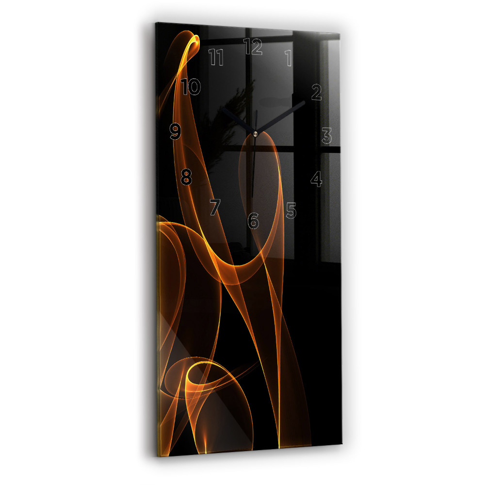 Horloge murale verticale Lignes orange