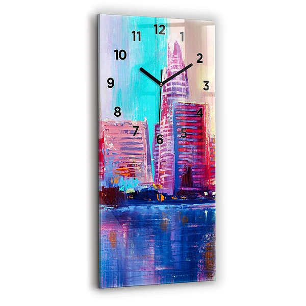 Horloge murale verticale Abstrait de gratte-ciel