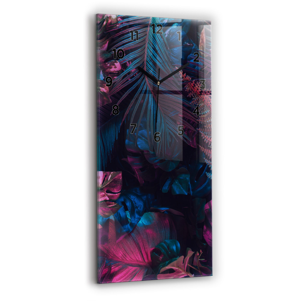 Horloge murale verticale Fleurs exotiques