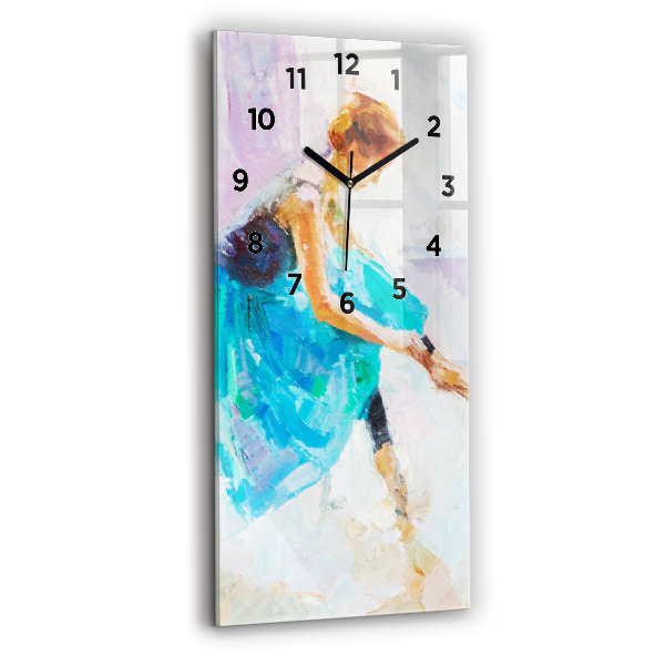 Horloge murale en verre rectangulaire Préparation d'une ballerine