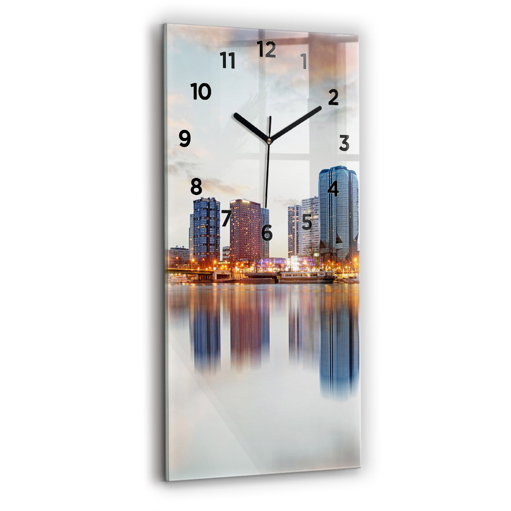 Horloge verticale en verre Panorama avec la Tour Eiffel