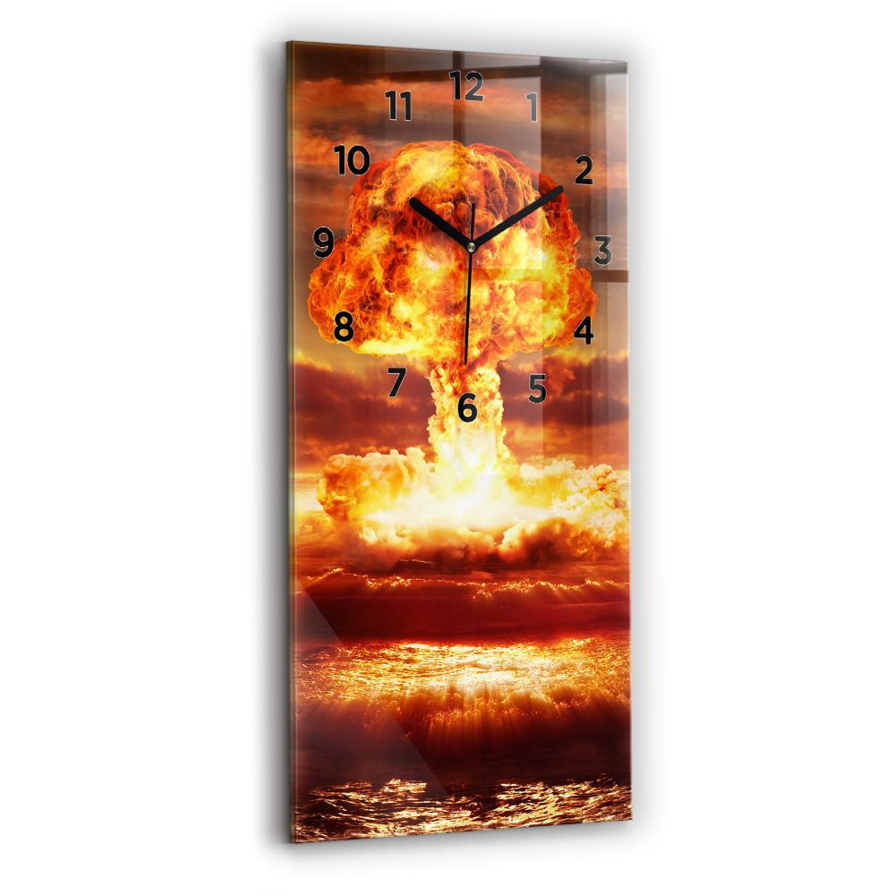 Horloge verticale en verre Explosion d'une bombe atomique
