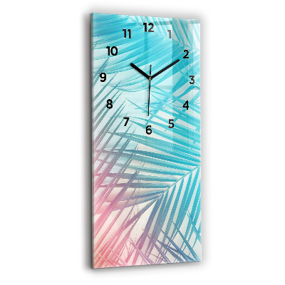Horloge murale en verre rectangulaire Palmier tropical