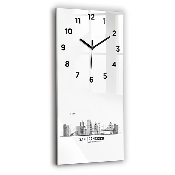 Horloge verticale en verre Panorama de San Francisco