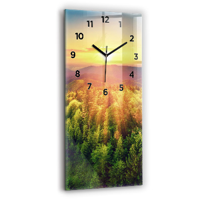 Horloge murale verticale Coucher de soleil sur les collines