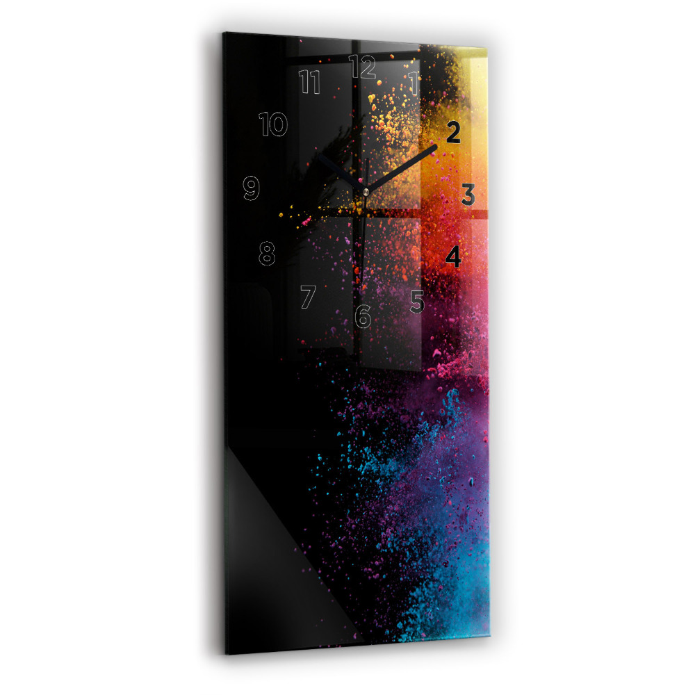 Horloge murale verticale Explosion de couleurs