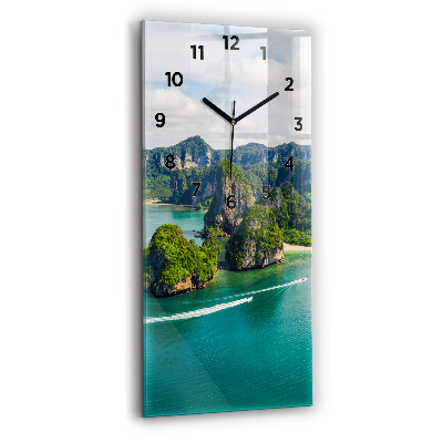 Horloge murale verticale Île en Thaïlande