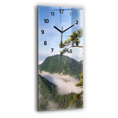 Horloge murale en verre rectangulaire Pic Sokolica dans les montagnes Pieniny