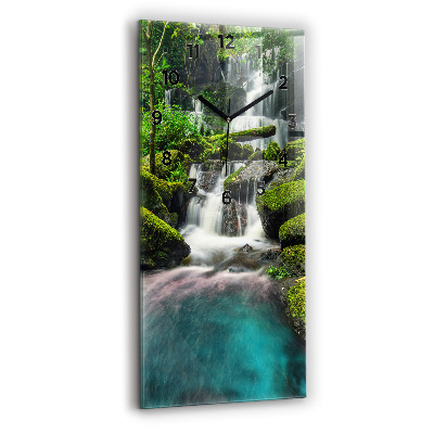 Horloge murale en verre rectangulaire Chute d'eau en Thaïlande