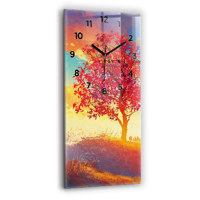 Horloge rectangulaire verticale Paysage d'automne