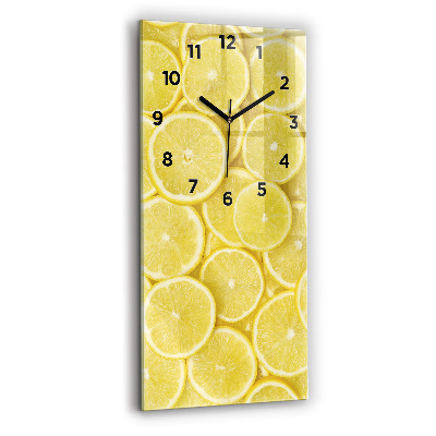 Horloge murale en verre rectangulaire Tranches de citron