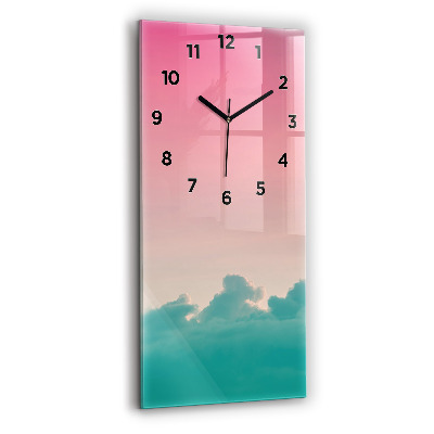 Horloge rectangulaire verticale Dégradé de ciel et de montagne