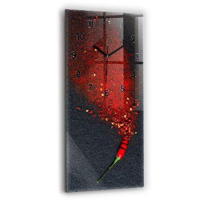 Horloge rectangulaire verticale Piment rouge