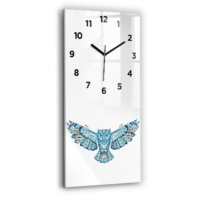 Horloge rectangulaire verticale Hibou en vol